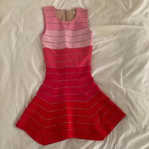 Pink Ombre Audrey Mini Dress Torn by Ronny Kobo